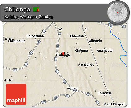 Shaded Relief Map of Chilonga