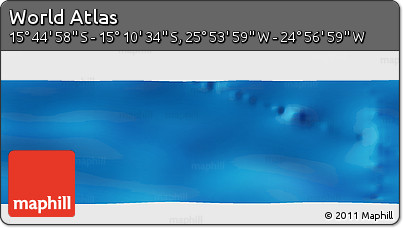 Physical Panoramic Map of the Area around 15° 27' 46" S, 25° 25' 29" W