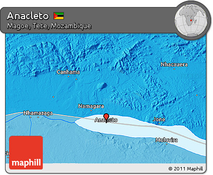 Political 3D Map of Anacleto