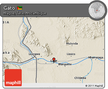Shaded Relief 3D Map of Gato