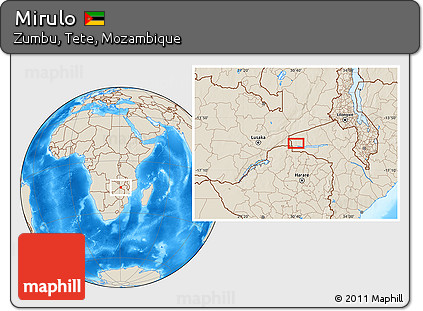 Shaded Relief Location Map of Mirulo