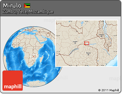 Shaded Relief Location Map of Mirulo