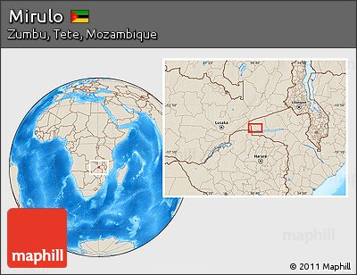 Shaded Relief Location Map of Mirulo