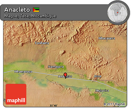 Satellite Map of Anacleto