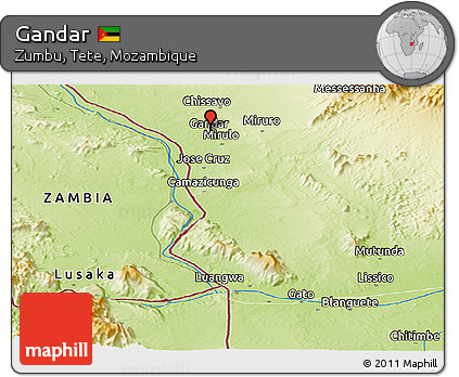 Physical Panoramic Map of Gandar