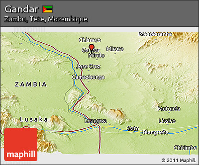 Physical Panoramic Map of Gandar