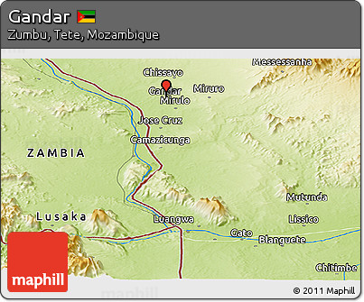 Physical Panoramic Map of Gandar