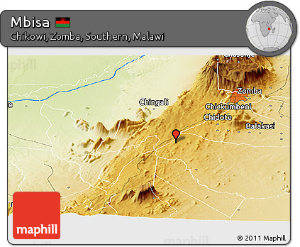 Physical Panoramic Map of Mbisa