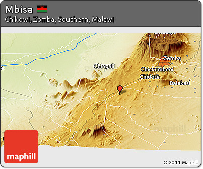 Physical Panoramic Map of Mbisa