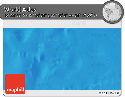 Physical 3D Map of the Area around 15° 27' 46" S, 34° 46' 29" W