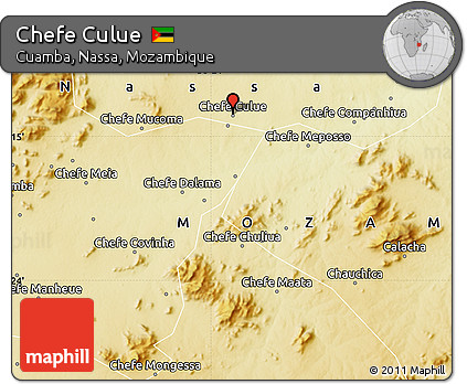 Physical Map of Chefe Culue