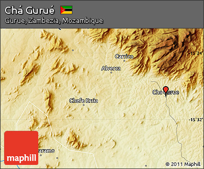 Physical Map of Chá Gurué