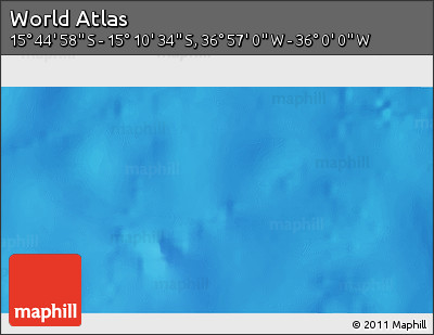 Physical 3D Map of the Area around 15° 27' 46" S, 36° 28' 30" W