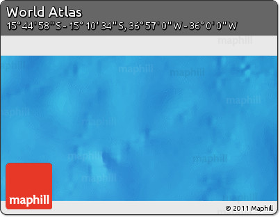 Physical 3D Map of the Area around 15° 27' 46" S, 36° 28' 30" W