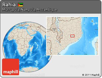 Shaded Relief Location Map of Rahia
