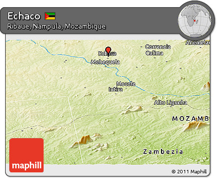 Physical Panoramic Map of Echaco