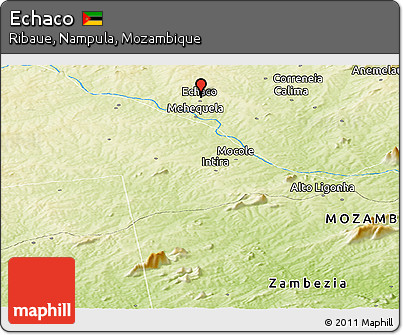 Physical Panoramic Map of Echaco