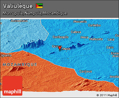 Political Panoramic Map of Valiuléque