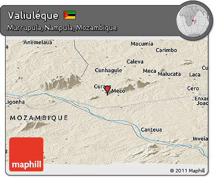Shaded Relief Panoramic Map of Valiuléque