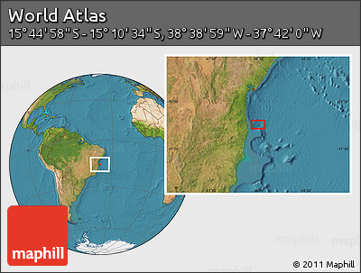 Satellite Location Map of the Area around 15° 27' 46" S, 38° 10' 29" W