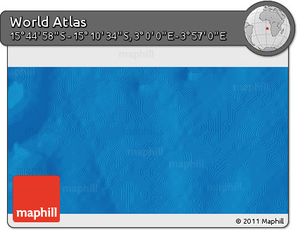 Physical 3D Map of the Area around 15° 27' 46" S, 3° 28' 30" E