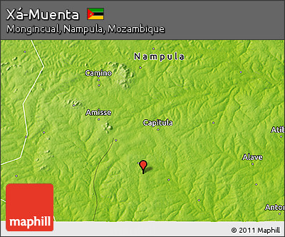 Physical 3D Map of Xá-Muenta