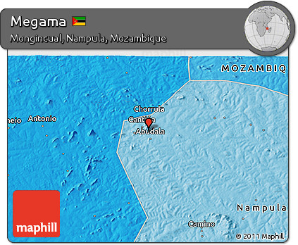 Political 3D Map of Megama