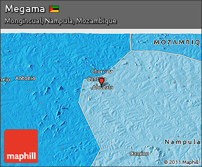 Political 3D Map of Megama