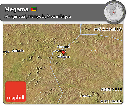 Satellite 3D Map of Megama