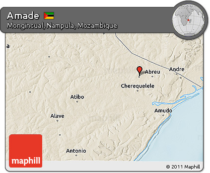 Shaded Relief 3D Map of Amade