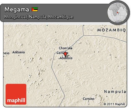 Shaded Relief 3D Map of Megama