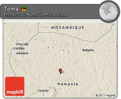 Shaded Relief 3D Map of Toma