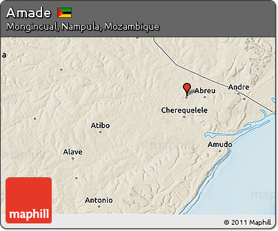 Shaded Relief 3D Map of Amade