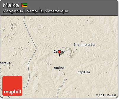 Shaded Relief 3D Map of Maica