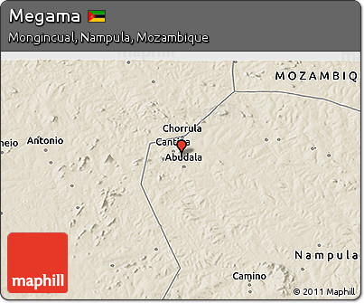 Shaded Relief 3D Map of Megama