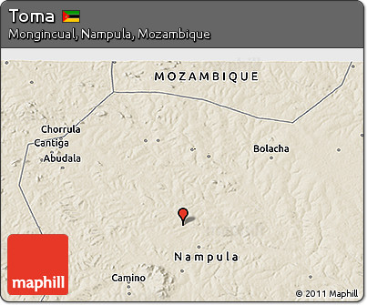 Shaded Relief 3D Map of Toma