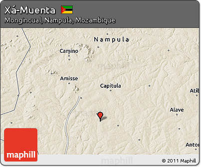 Shaded Relief 3D Map of Xá-Muenta
