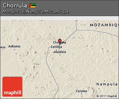 Shaded Relief 3D Map of Chorrula