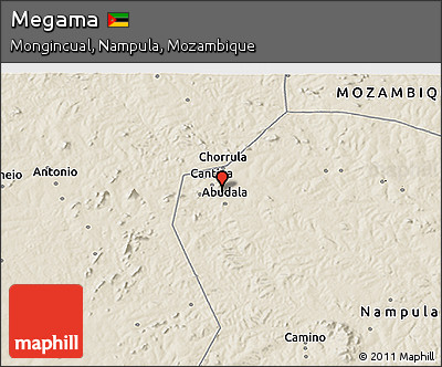 Shaded Relief 3D Map of Megama