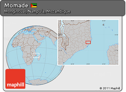 Gray Location Map of Momade