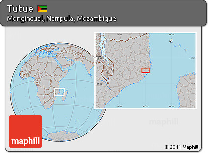 Gray Location Map of Tutue