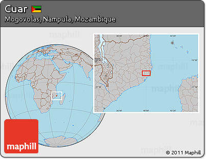 Gray Location Map of Cuar