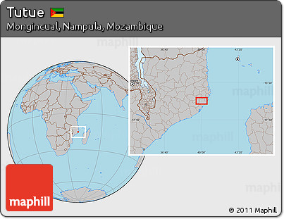 Gray Location Map of Tutue