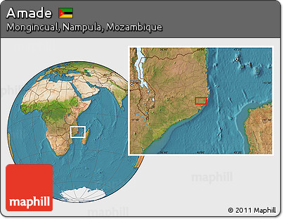 Satellite Location Map of Amade