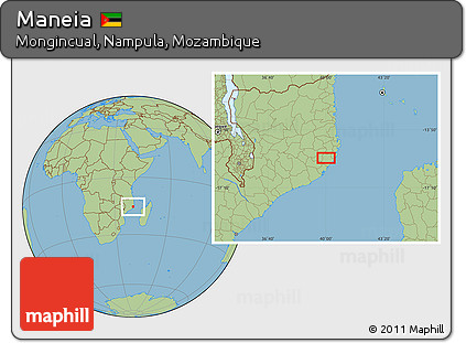 Savanna Style Location Map of Maneia