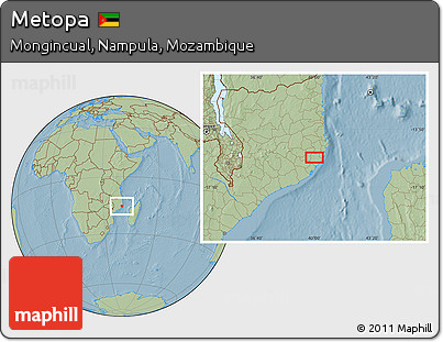 Savanna Style Location Map of Metopa, hill shading
