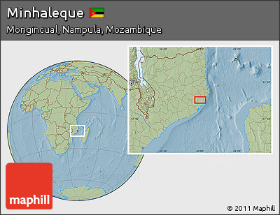 Savanna Style Location Map of Minhaleque, hill shading
