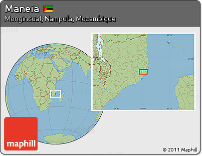 Savanna Style Location Map of Maneia