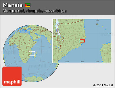 Savanna Style Location Map of Maneia