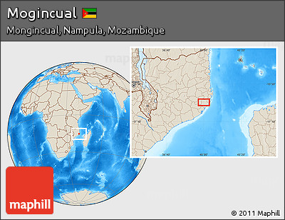 Shaded Relief Location Map of Mogincual
